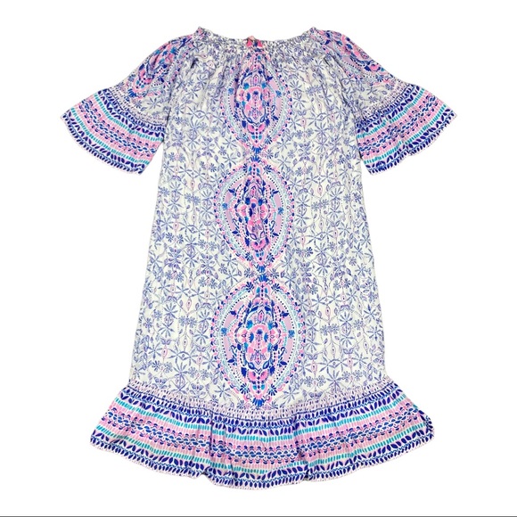 Lilly Pulitzer Women’s Abigale Midi Dress Engineered Multi Rayon Off Shoulder XS - Picture 15 of 16